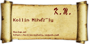 Kollin Mihály névjegykártya
